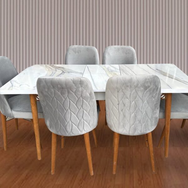TABLE A MANGER 6PLACES EXTENSIBLE
80X130/80X170 BOIS BLANC GRIS B30